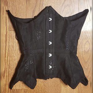 Black Spiderweb Lace Covered Underbust Gothic Corset, Size 20
